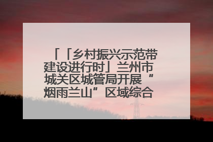 「乡村振兴示范带建设进行时」兰州市城关区城管局开展“烟雨兰山”区域综合整治专项行动