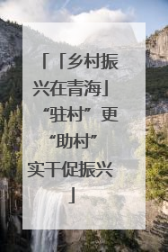 「乡村振兴在青海」“驻村”更“助村” 实干促振兴