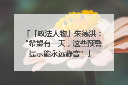 「政法人物」朱德洪：“希望有一天，这些预警提示能永远静音”