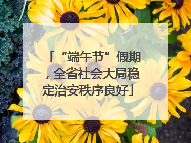 “端午节”假期，全省社会大局稳定治安秩序良好