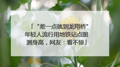 “差一点就到龙翔桥”年轻人流行用地铁站点图测身高，网友：看不懂