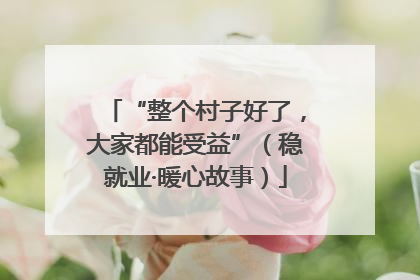 “整个村子好了，大家都能受益”（稳就业·暖心故事）
