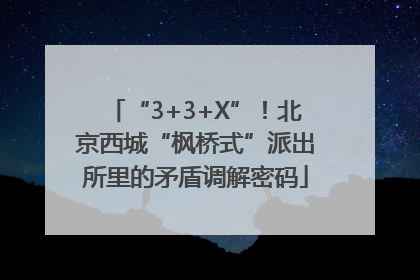 “3+3+X”！北京西城“枫桥式”派出所里的矛盾调解密码
