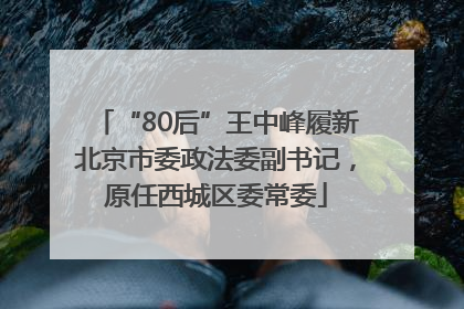“80后”王中峰履新北京市委政法委副书记，原任西城区委常委