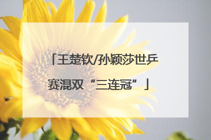 王楚钦/孙颖莎世乒赛混双“三连冠”
