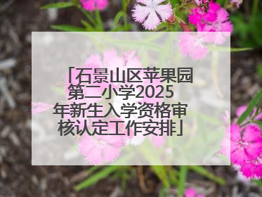 石景山区苹果园第二小学2025年新生入学资格审核认定工作安排