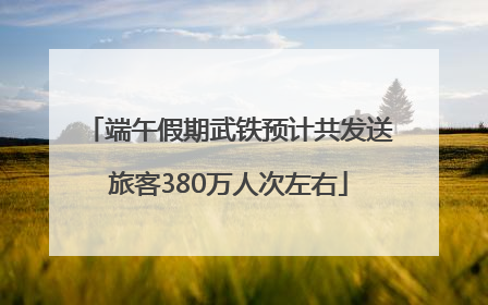 端午假期武铁预计共发送旅客380万人次左右