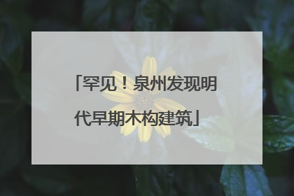 罕见！泉州发现明代早期木构建筑