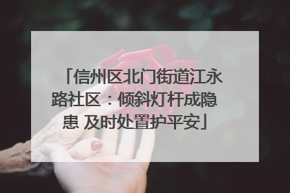 信州区北门街道江永路社区：倾斜灯杆成隐患 及时处置护平安