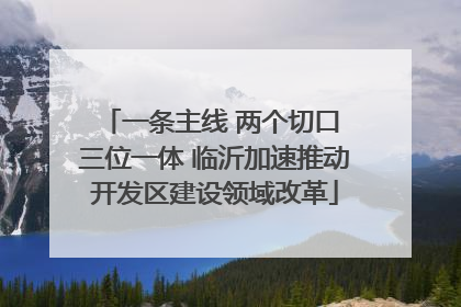 一条主线 两个切口 三位一体 临沂加速推动开发区建设领域改革
