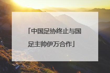 中国足协终止与国足主帅伊万合作