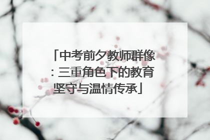 中考前夕教师群像：三重角色下的教育坚守与温情传承