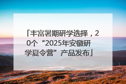 丰富暑期研学选择，20个“2025年安徽研学夏令营”产品发布