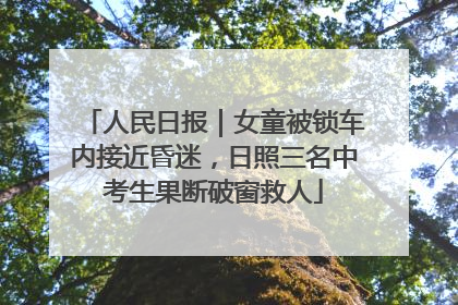 人民日报｜女童被锁车内接近昏迷，日照三名中考生果断破窗救人