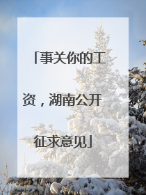 事关你的工资，湖南公开征求意见