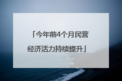 今年前4个月民营经济活力持续提升