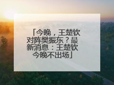 今晚，王楚钦对阵樊振东？最新消息：王楚钦今晚不出场