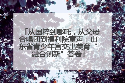 从国粹到哪吒，从父母合唱团到福利院童声：山东省青少年宫交出美育“融合创新”答卷