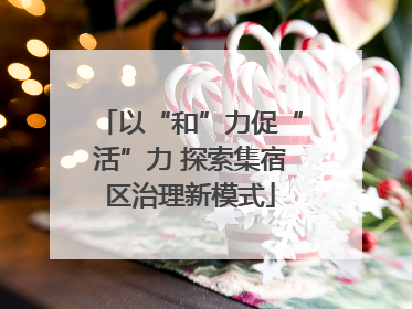 以“和”力促“活”力 探索集宿区治理新模式