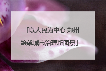 以人民为中心 郑州绘就城市治理新图景