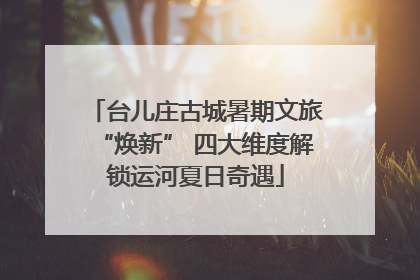 台儿庄古城暑期文旅“焕新” 四大维度解锁运河夏日奇遇