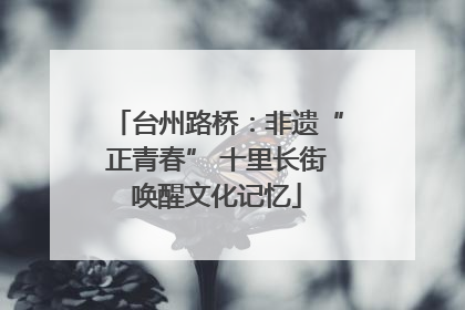 台州路桥：非遗“正青春” 十里长街唤醒文化记忆