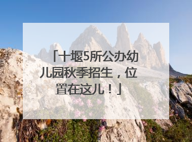 十堰5所公办幼儿园秋季招生，位置在这儿！