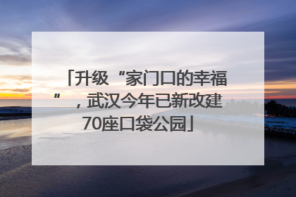 升级“家门口的幸福”，武汉今年已新改建70座口袋公园