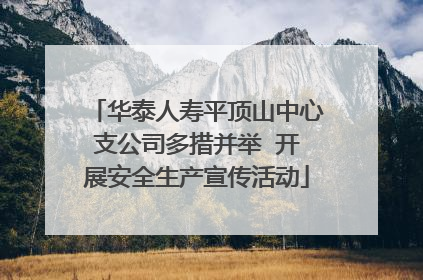 华泰人寿平顶山中心支公司多措并举  开展安全生产宣传活动