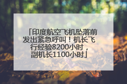 印度航空飞机坠落前发出紧急呼叫！机长飞行经验8200小时，副机长1100小时