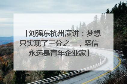 刘强东杭州演讲：梦想只实现了三分之一，坚信永远是青年企业家