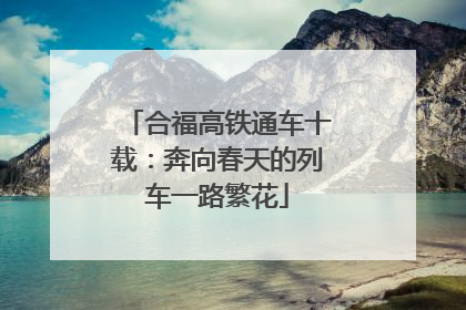 合福高铁通车十载：奔向春天的列车一路繁花