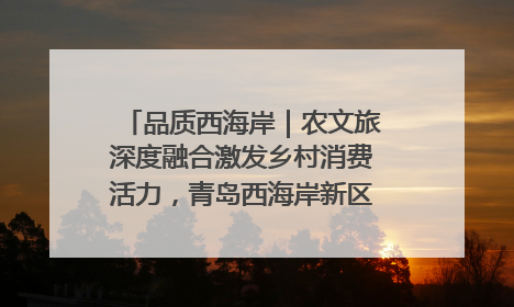 品质西海岸｜农文旅深度融合激发乡村消费活力，青岛西海岸新区的乡村振兴实践