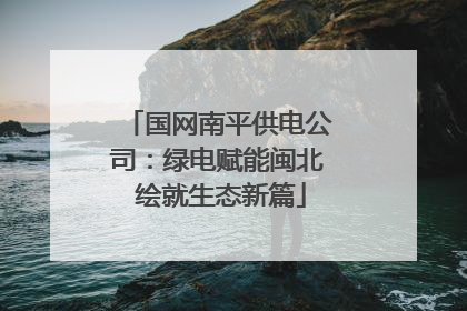 国网南平供电公司:绿电赋能闽北 绘就生态新篇