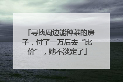 寻找周边能种菜的房子，付了一万后去“比价”，她不淡定了