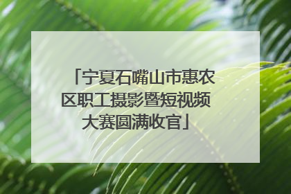 宁夏石嘴山市惠农区职工摄影暨短视频大赛圆满收官