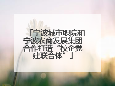 宁波城市职院和宁波农商发展集团合作打造“校企党建联合体”