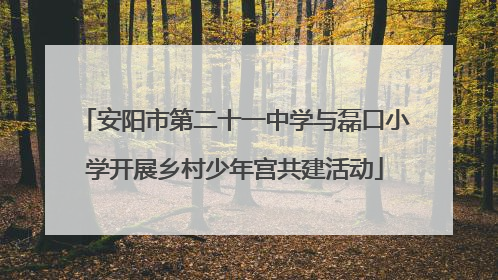 安阳市第二十一中学与磊口小学开展乡村少年宫共建活动