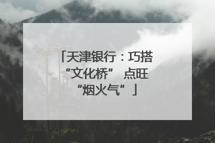 天津银行：巧搭“文化桥” 点旺“烟火气”