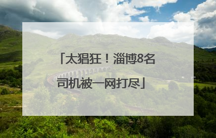 太猖狂！淄博8名司机被一网打尽