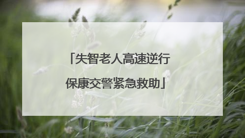 失智老人高速逆行 保康交警紧急救助