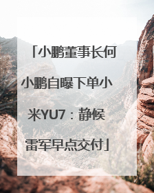 小鹏董事长何小鹏自曝下单小米YU7：静候雷军早点交付