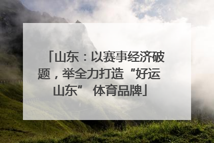 山东：以赛事经济破题，举全力打造“好运山东” 体育品牌