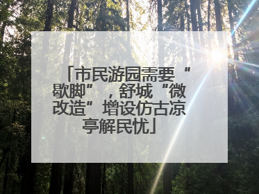 市民游园需要“歇脚”，舒城“微改造”增设仿古凉亭解民忧