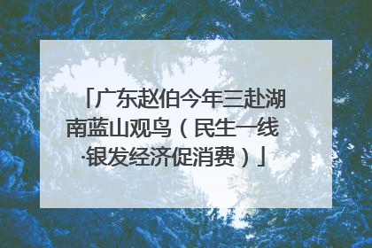 广东赵伯今年三赴湖南蓝山观鸟（民生一线·银发经济促消费）