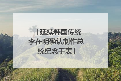 延续韩国传统 李在明确认制作总统纪念手表
