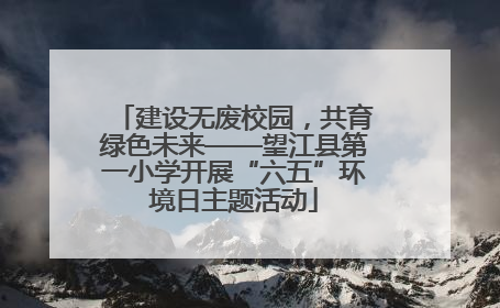 建设无废校园，共育绿色未来——望江县第一小学开展“六五”环境日主题活动