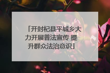 开封杞县平城乡大力开展普法宣传 提升群众法治意识