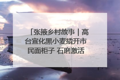 张掖乡村故事｜高台宣化黑小麦撬开市民面柜子 石磨激活村集体钱匣子