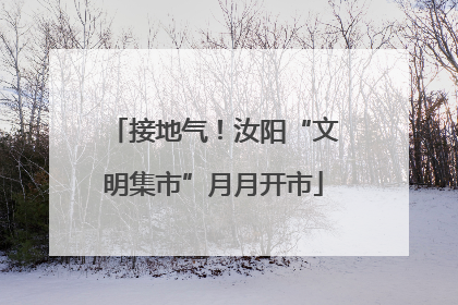 接地气！汝阳“文明集市”月月开市